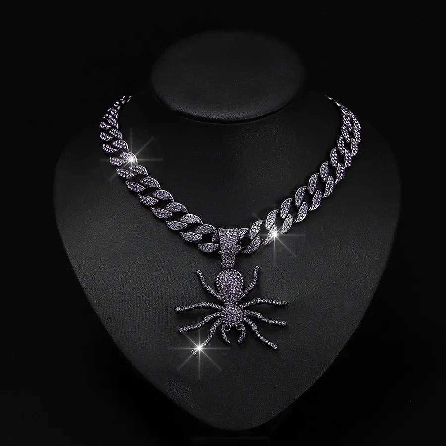 Wholesale High Quality Hip Hop Chunky Cuban Chain Alloy Spider Pendant Necklace For Men And Women
Wholesale High Quality Hip Hop Chunky Cuban Chain Alloy Spider Pendant Necklace For Men And Women