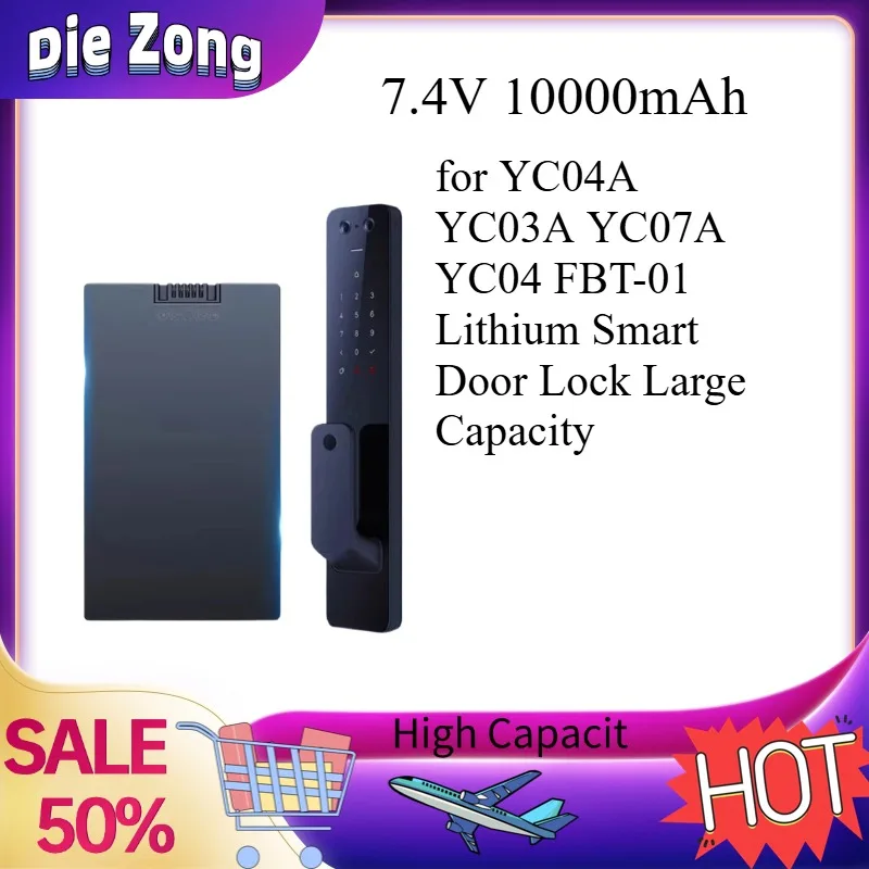 7.4V 10000mAh Upgrade High-Quality Rechargeable battery for YC04A YC03A YC07A YC04 FBT-01 Lithium Smart Door Lock Large Capacity
7.4V 10000mAh Upgrade High-Quality Rechargeable battery for YC04A YC03A YC07A YC04 FBT-01 Lithium Smart Door Lock Large Capacity