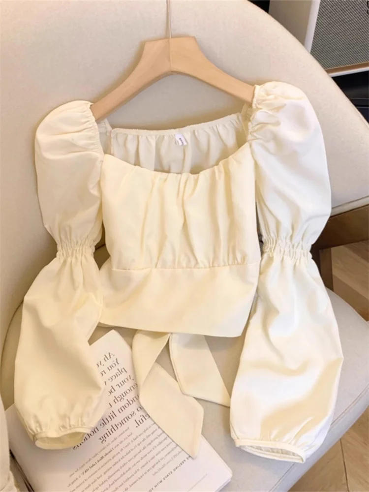 Spring Summer 2024 Women's Bubble Sleeve Square Collar Shirt plus Size Slimming Knot Long Sleeve Short Length Top
Spring Summer 2024 Women's Bubble Sleeve Square Collar Shirt plus Size Slimming Knot Long Sleeve Short Length Top