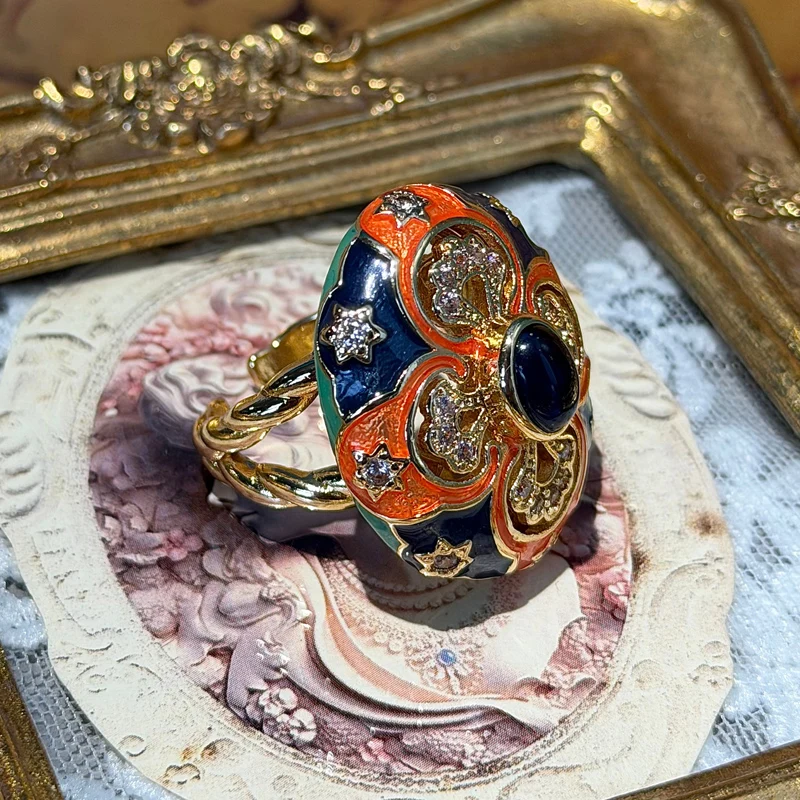 Vintage Blue Natural Stone Palace Enamel Hollow Out Rings Gold Color Rhinestone For Woman Accessories Luxury Jewelry Engagement
Vintage Blue Natural Stone Palace Enamel Hollow Out Rings Gold Color Rhinestone For Woman Accessories Luxury Jewelry Engagement