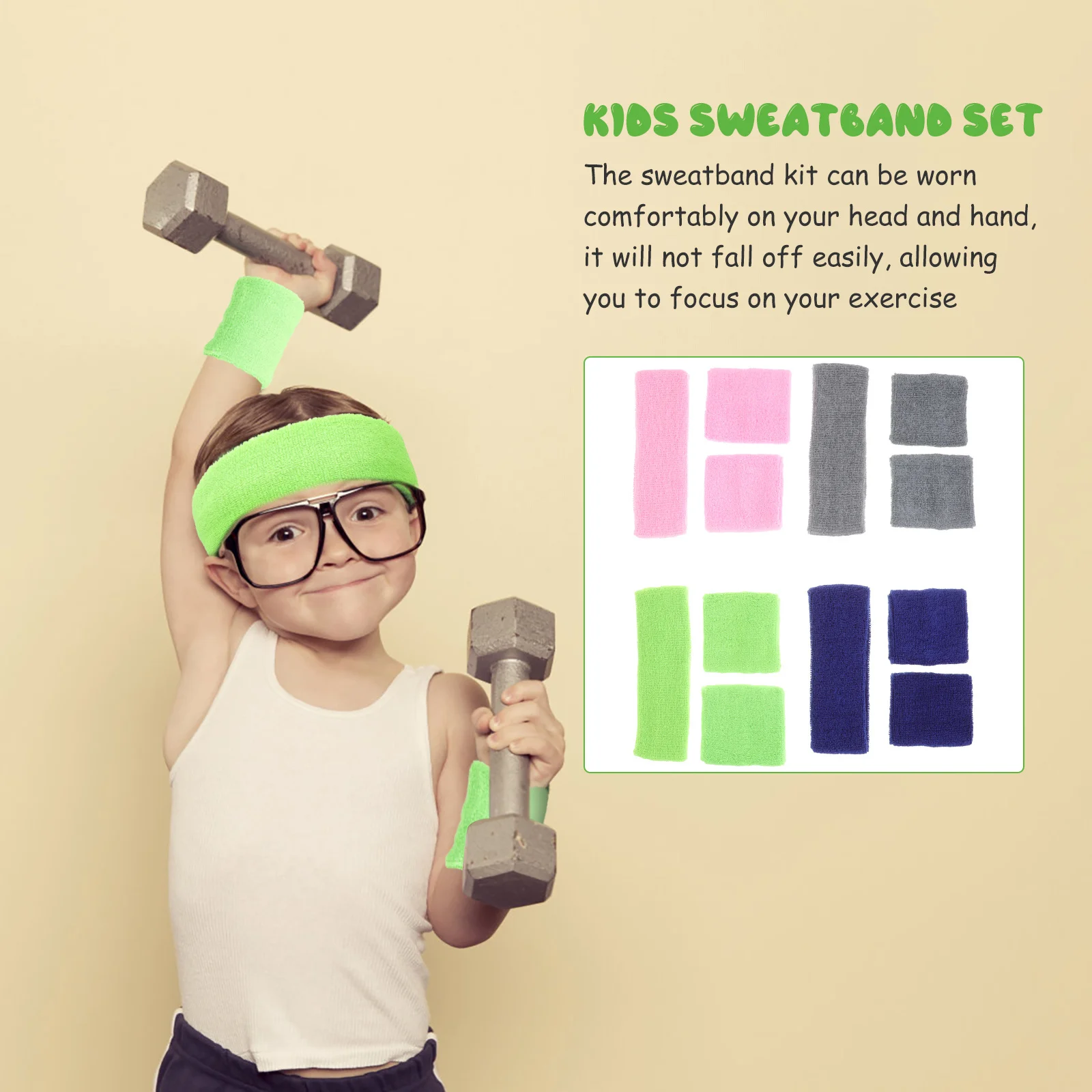 4Sets Sweatband Set Elastic Wristband Headband Sports Sweat Absorption Adjustable for Basketball Football Running
4Sets Sweatband Set Elastic Wristband Headband Sports Sweat Absorption Adjustable for Basketball Football Running