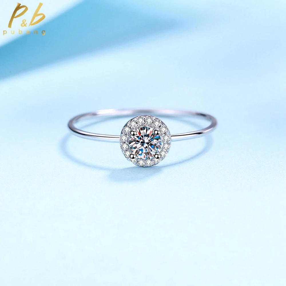 PuBang Fine Jewelry Solid 925 Sterling Silver Round Moissanite Diamond Ring for Women Anniversary Engagement Gifts Free Shipping
PuBang Fine Jewelry Solid 925 Sterling Silver Round Moissanite Diamond Ring for Women Anniversary Engagement Gifts Free Shipping