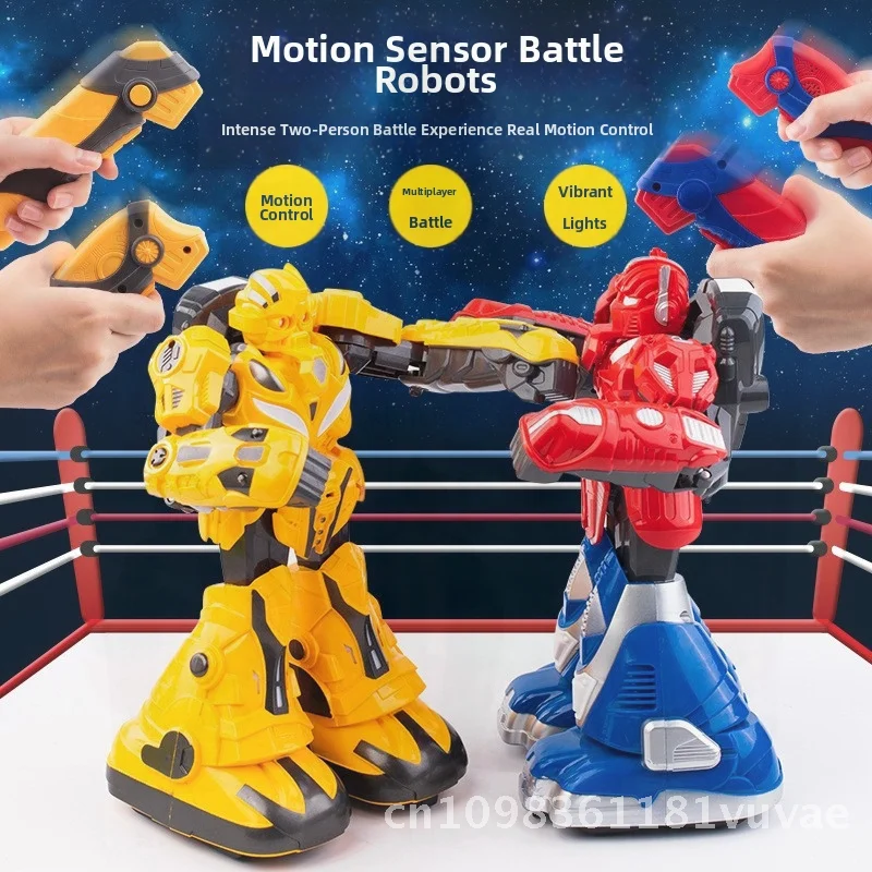 Interactive Double Somatosensory Battle Robot Toy for Boys Remote Control Boxing Fighting Stall Wholesale Blue Yellow Colors
Interactive Double Somatosensory Battle Robot Toy for Boys Remote Control Boxing Fighting Stall Wholesale Blue Yellow Colors