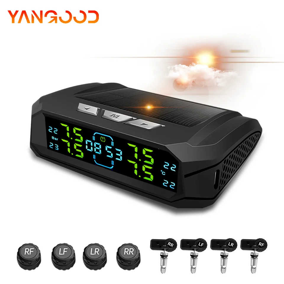 Yangood Автомобильный TPMS 4-датчик Система контроля давления в шинах Монитор температуры в шинах с питанием от солнечной батареи/USB Автоматическая охранная сигнализация
Yangood Автомобильный TPMS 4-датчик Система контроля давления в шинах Монитор температуры в шинах с питанием от солнечной батареи/USB Автоматическая охранная сигнализация