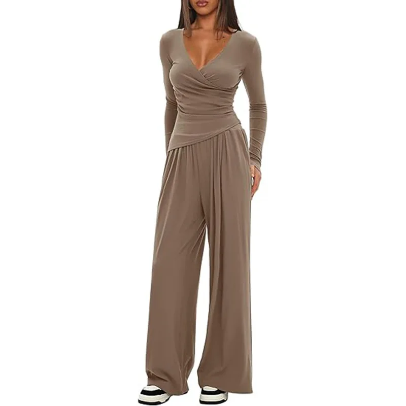 Ciuchy Damskie Komplety V-neck Long-sleeved Slim Pullover Top High-waisted Trousers 2-piece Set Women's Yoga Sports Leisure Suit
Ciuchy Damskie Komplety V-neck Long-sleeved Slim Pullover Top High-waisted Trousers 2-piece Set Women's Yoga Sports Leisure Suit