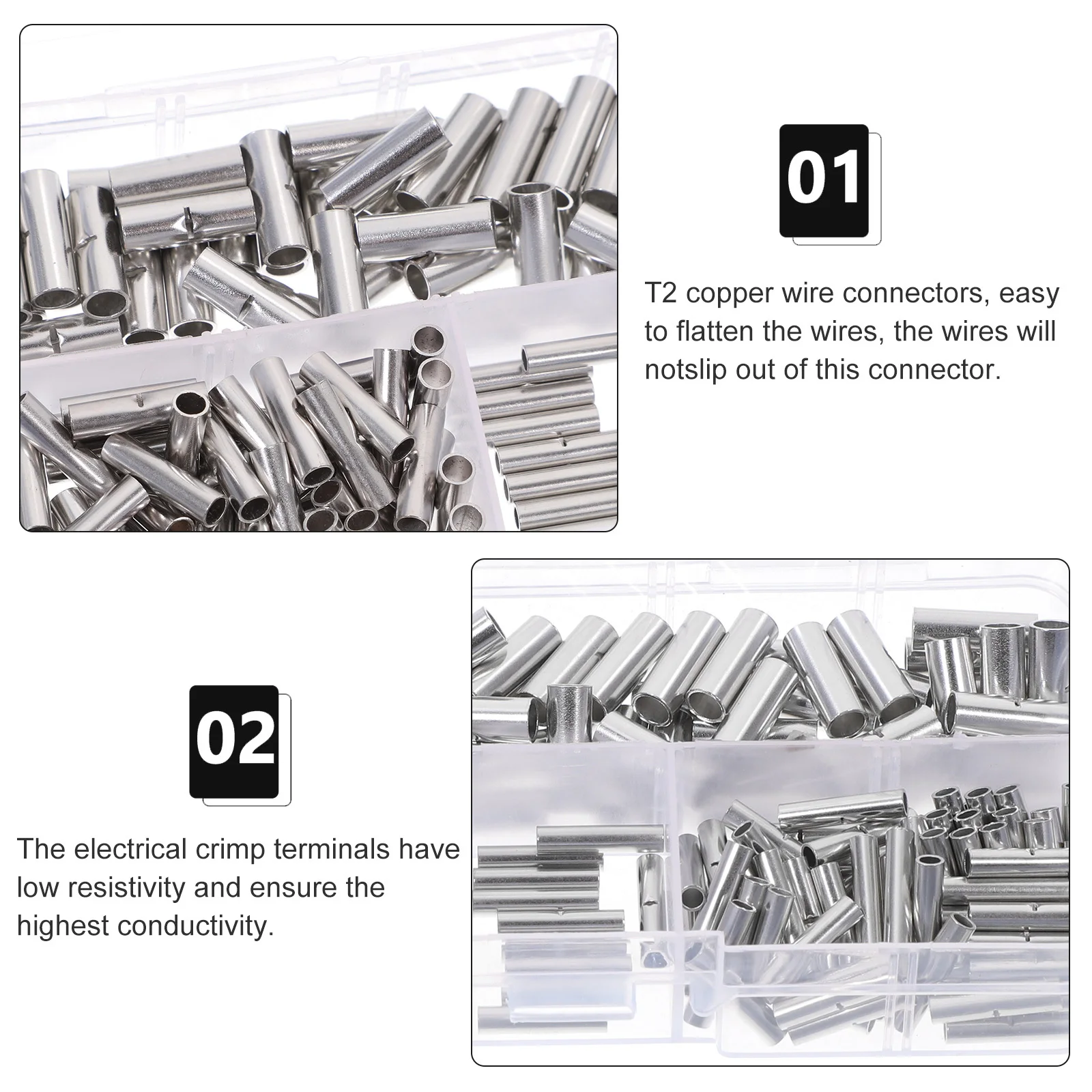 200Pcs Non Insulated Butt Connectors Copper Wire Connector Kit Assorted Sizes 22 18awg 16 14awg 12 10awg Electrical Automotive
200Pcs Non Insulated Butt Connectors Copper Wire Connector Kit Assorted Sizes 22 18awg 16 14awg 12 10awg Electrical Automotive
