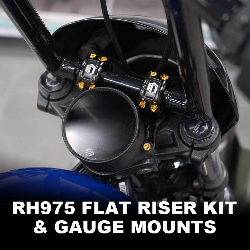 1" Black Aluminum Alloy Flat Handlebar Riser Kit with Gauge Mounts, Fit 2022+ Cruiser Models
1" Black Aluminum Alloy Flat Handlebar Riser Kit with Gauge Mounts, Fit 2022+ Cruiser Models