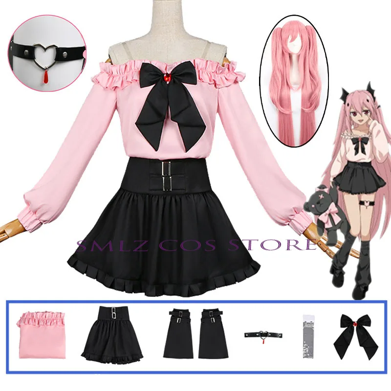 Krul Tepes Cosplay Anime Seraph Of The End Owari no Seraph Costume Girl Krul Pink Uniforms Skirt Set for Play Play Outfit Woman
Krul Tepes Cosplay Anime Seraph Of The End Owari no Seraph Costume Girl Krul Pink Uniforms Skirt Set for Play Play Outfit Woman