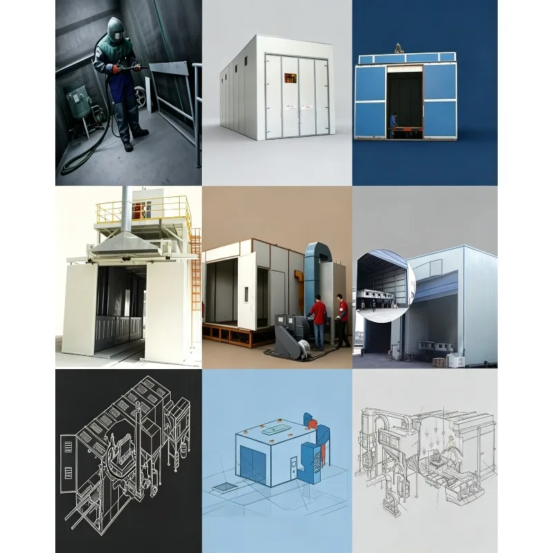 Sand Shot Blasting Room/Cabinet/Chamber Sandblasting and Powder Coating Installation Industrial Blast Room with Dust Collector
Sand Shot Blasting Room/Cabinet/Chamber Sandblasting and Powder Coating Installation Industrial Blast Room with Dust Collector