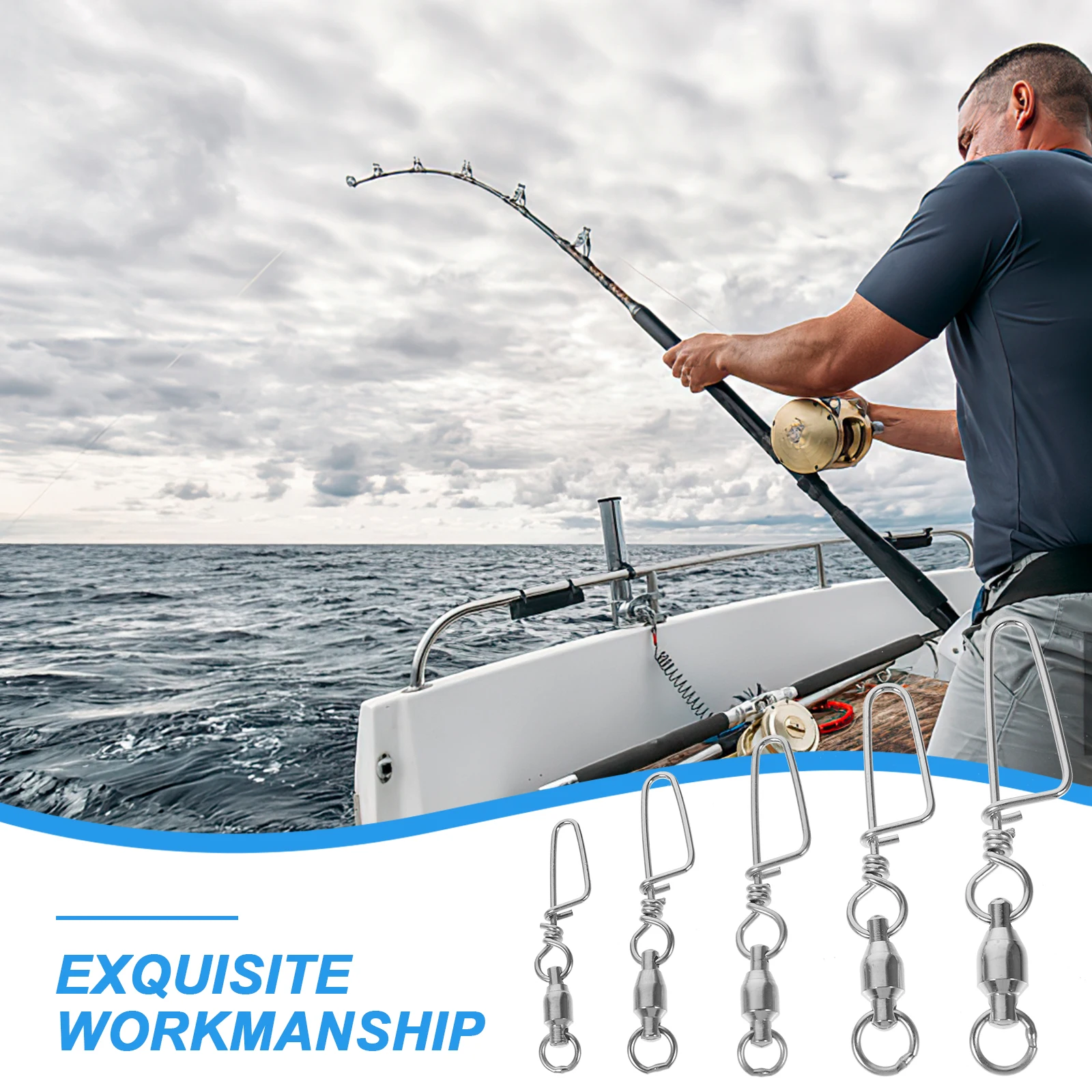 25 Pcs Fishing Swivel Gear Metal Swivels Line Clips Arc Links 304 Stainless Steel Heavy Duty Tackle
25 Pcs Fishing Swivel Gear Metal Swivels Line Clips Arc Links 304 Stainless Steel Heavy Duty Tackle