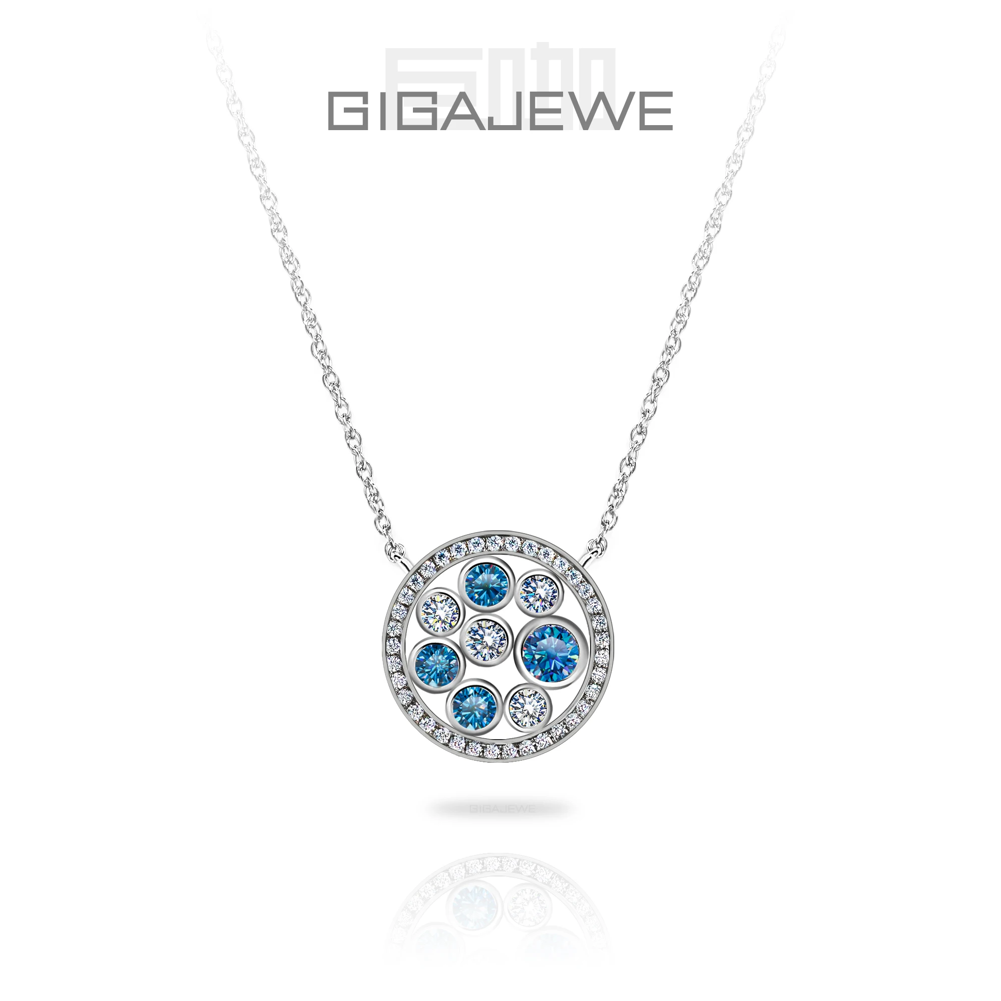 GIGAJEWE 1.87Ct Элегантное колье с круглым кулоном из сине-белого муассанита, нестареющее сияющее украшение для женщин
GIGAJEWE 1.87Ct Элегантное колье с круглым кулоном из сине-белого муассанита, нестареющее сияющее украшение для женщин