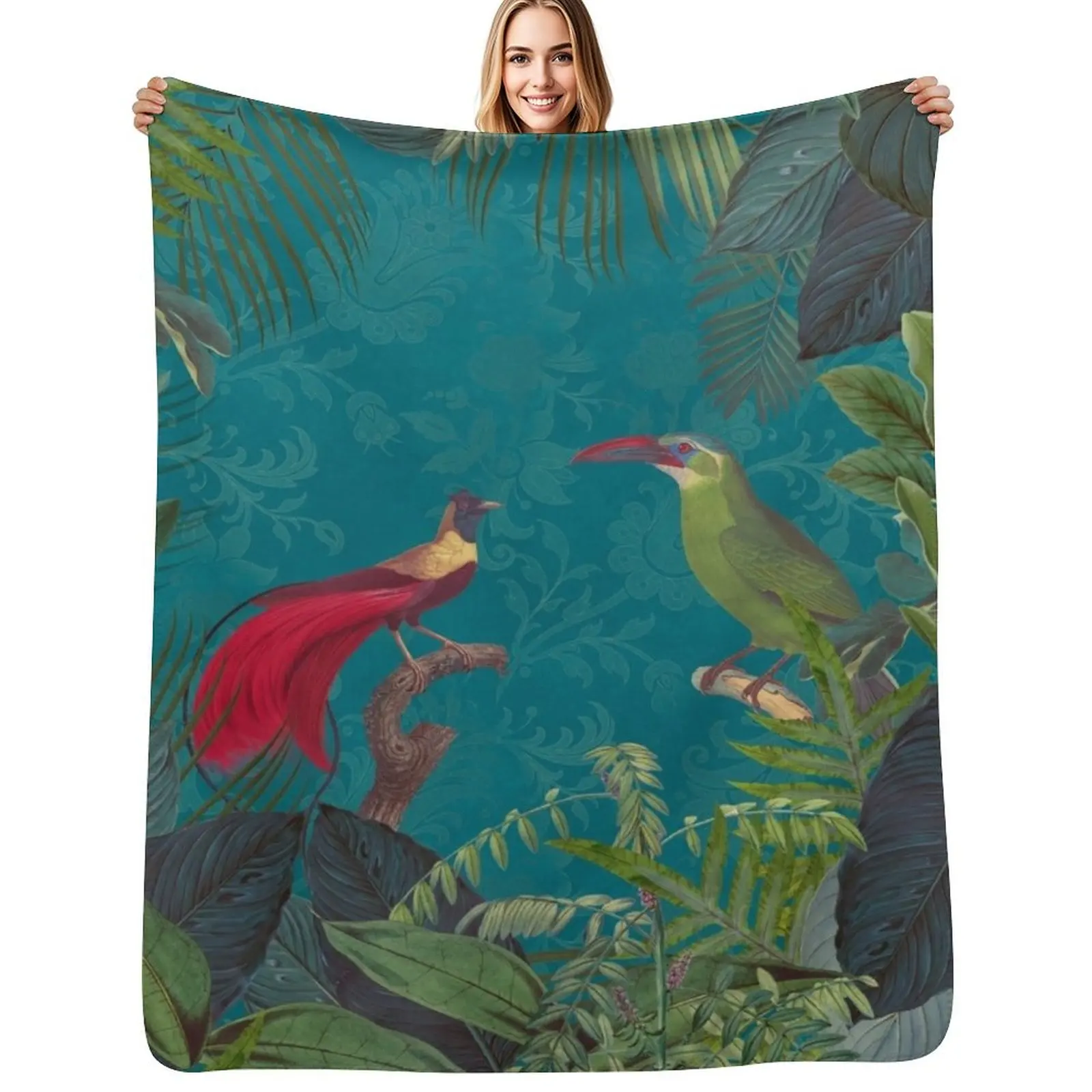 Birds Of Jungle Vintage Botanical Illustration Throw Blanket Extra Large Throw Thermal Soft Plush Plaid Sofa Blankets 
Birds Of Jungle Vintage Botanical Illustration Throw Blanket Extra Large Throw Thermal Soft Plush Plaid Sofa Blankets