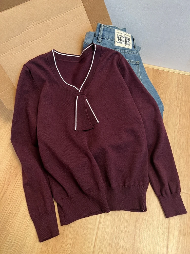 Женский вязаный свитер с V-образным вырезом и длинными рукавами, весенний, больших размеров, с эффектом утяжки, внутренний топ от Li Qiqi
Женский вязаный свитер с V-образным вырезом и длинными рукавами, весенний, больших размеров, с эффектом утяжки, внутренний топ от Li Qiqi