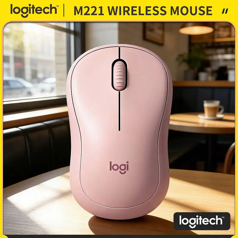 Logitech M221 Ergonomic Wireless Mouse - 18-Month Battery USB Receiver 90% Noise Reduction Fit for Multiple Operating Systems