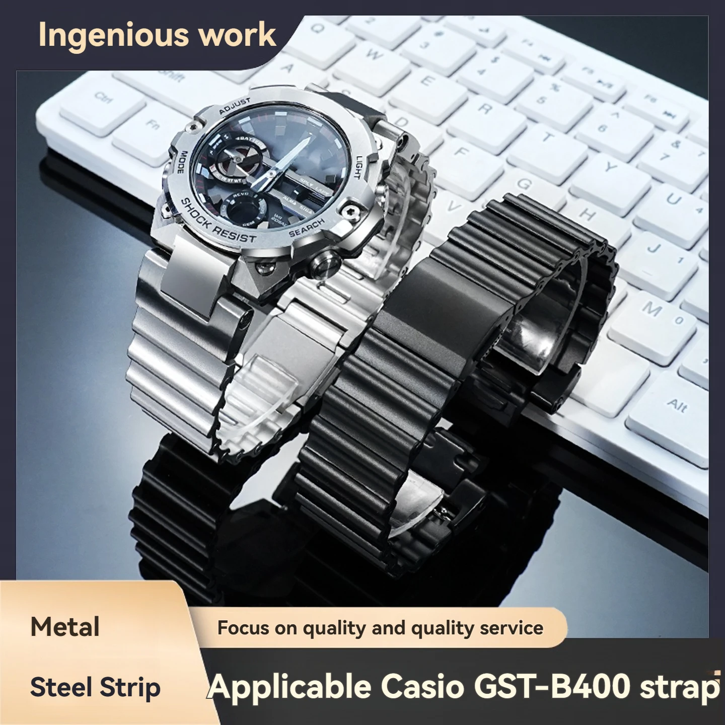Подходит для Casio Steel Heart Black Knight серии 5657, модифицированная твердая стальная полоса GST-B400, быстросъемная металлическая цепочка для часов
Подходит для Casio Steel Heart Black Knight серии 5657, модифицированная твердая стальная полоса GST-B400, быстросъемная металлическая цепочка для часов