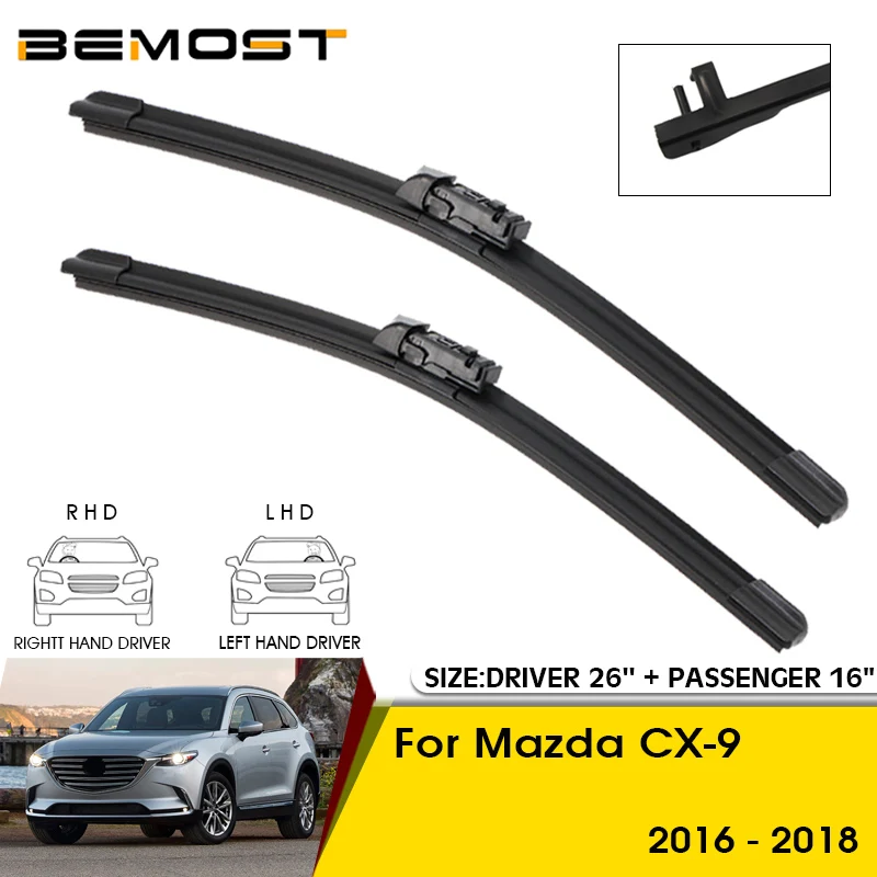 Автомобильные щетки стеклоочистителя для Mazda CX-9 2016 2017 2018, лобовое стекло, передние стеклоочистители, 26 + 16 дюймов, автомобильные аксессуары
Автомобильные щетки стеклоочистителя для Mazda CX-9 2016 2017 2018, лобовое стекло, передние стеклоочистители, 26 + 16 дюймов, автомобильные аксессуары