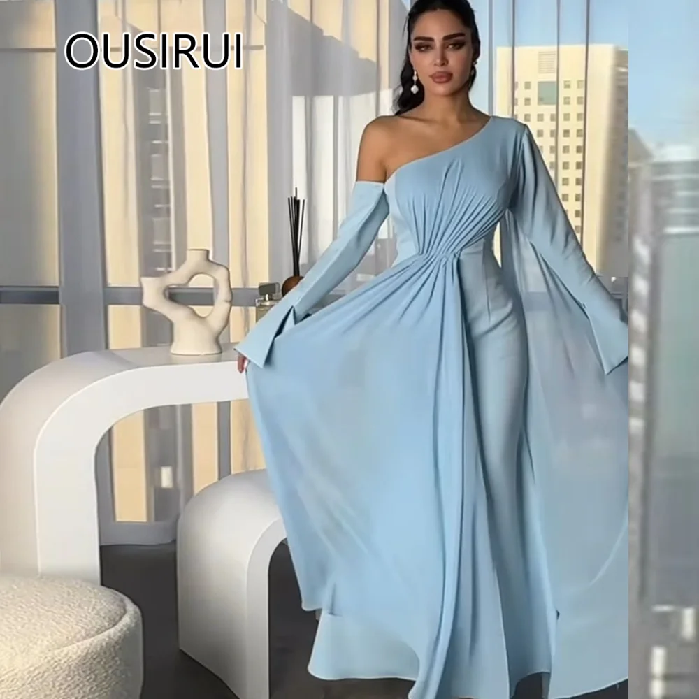 One Shoulder Chiffon Ruffles Women's Evening Bridesmaid Dress Sheath Backless Flowing Evening Dress with Long Sleeve Customized
One Shoulder Chiffon Ruffles Women's Evening Bridesmaid Dress Sheath Backless Flowing Evening Dress with Long Sleeve Customized