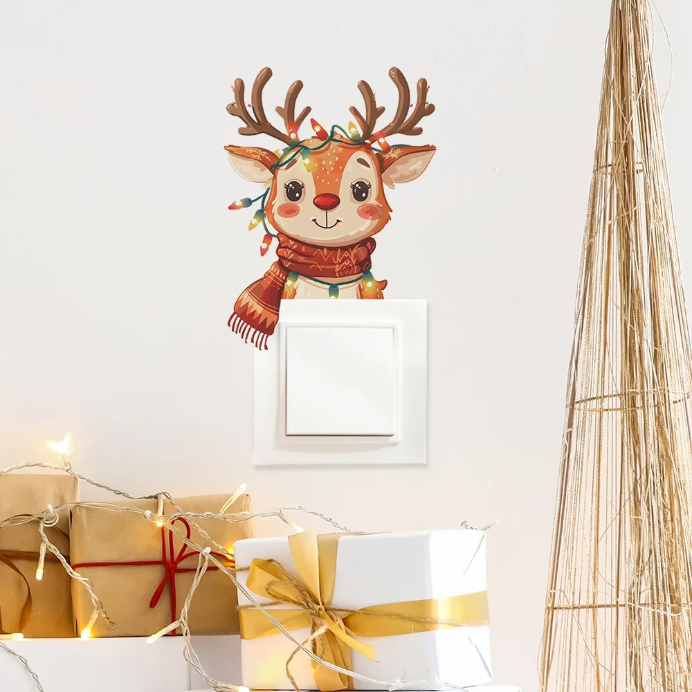 Christmas Cartoon Elk Switch Sticker For Kids Room Decoration Wallpaper Christmas Festival Home Decor Self-adhesive Wall Decals
Christmas Cartoon Elk Switch Sticker For Kids Room Decoration Wallpaper Christmas Festival Home Decor Self-adhesive Wall Decals