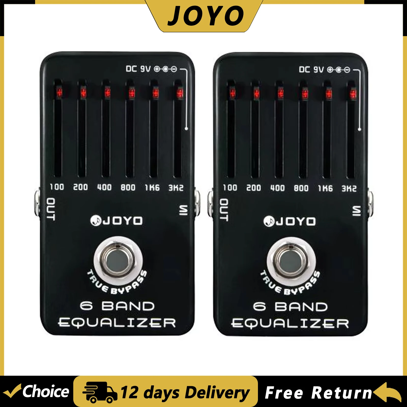 2PCS JOYO JF-11 Guitar Effect Pedal 6-Band Equalizer True Bypass Guitar Parts & Accessories Low Middle High Frequency EQ Effect
2PCS JOYO JF-11 Guitar Effect Pedal 6-Band Equalizer True Bypass Guitar Parts & Accessories Low Middle High Frequency EQ Effect