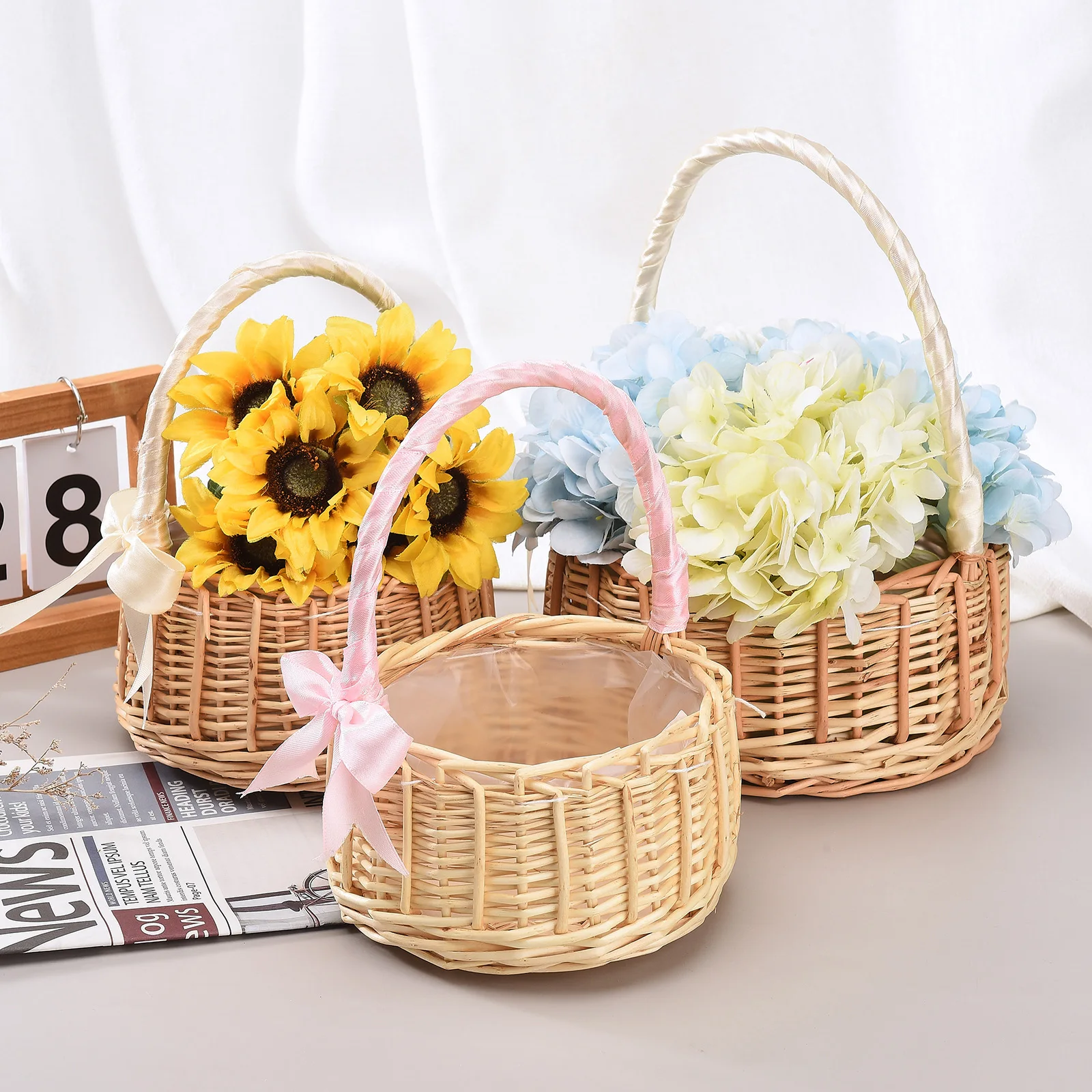 ZK40 Woven Flower Basket Portable Flower Girl Handmade Natural Simulation Flower Basket
ZK40 Woven Flower Basket Portable Flower Girl Handmade Natural Simulation Flower Basket