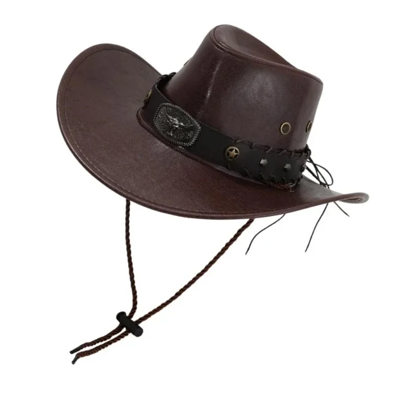 PXPB Wildwest Hat PU Leather Sherrif Top Hat for Halloween Party Dressingup Headwear
PXPB Wildwest Hat PU Leather Sherrif Top Hat for Halloween Party Dressingup Headwear