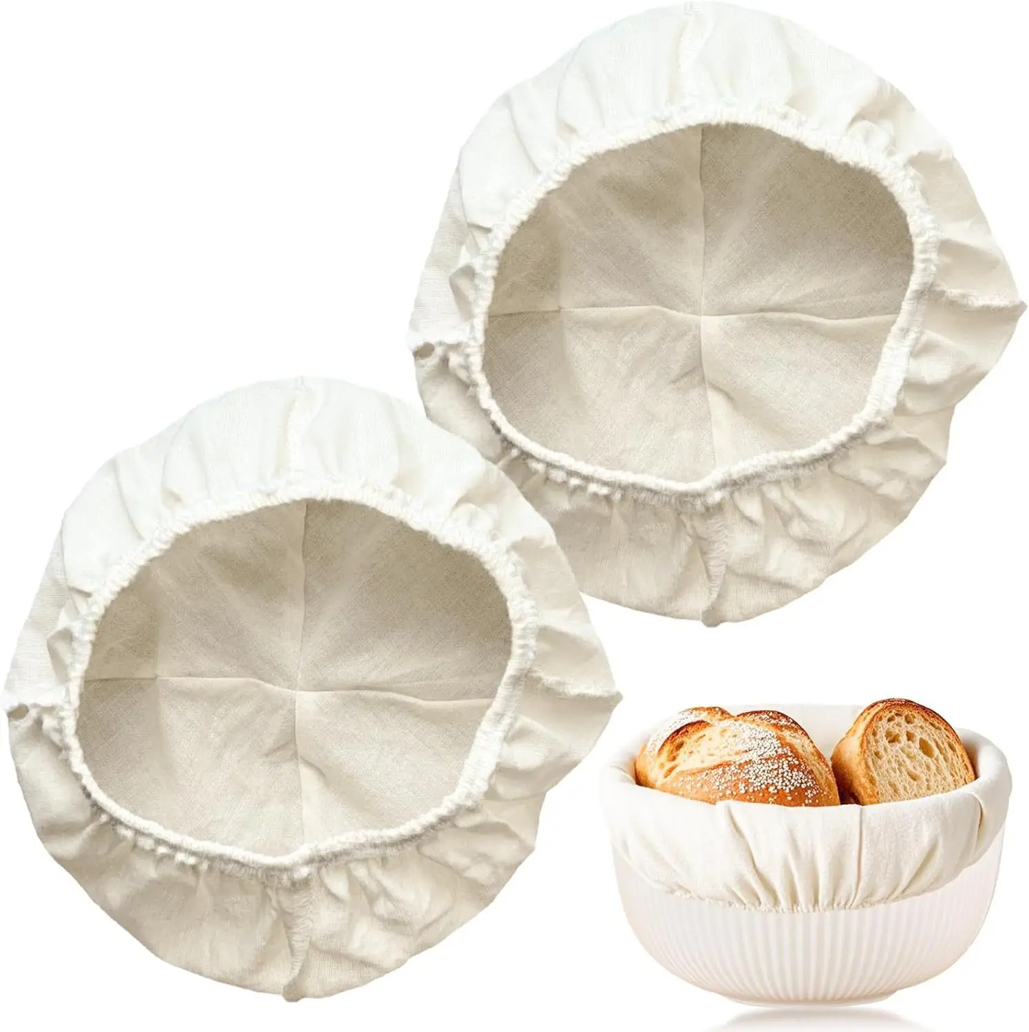 【Bread Proofing Liner Set】2 Pack Round Banneton Basket Covers, Natural Cotton Proofing Cloth for Artisan Bread Making, Baking
【Bread Proofing Liner Set】2 Pack Round Banneton Basket Covers, Natural Cotton Proofing Cloth for Artisan Bread Making, Baking