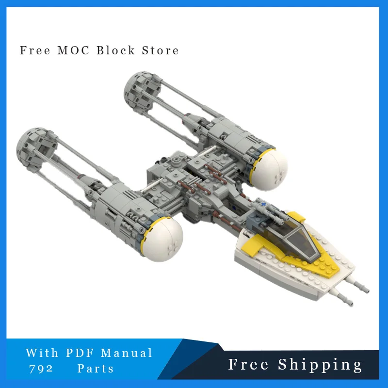 792 Parts MOC Space Battle BTL-A4 Y Wing Starfighter Model Building Blocks Technology Bricks Creative Assemble Toy Present Gifts 
792 Parts MOC Space Battle BTL-A4 Y Wing Starfighter Model Building Blocks Technology Bricks Creative Assemble Toy Present Gifts