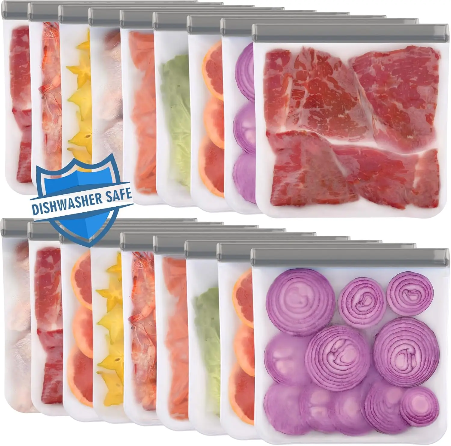 18 Pack Reusable Gallon Freezer Bags Dishwasher Safe, BPA Free Reusable freezer Bags 1 Gallon, Leakproof Food Storage Bags fo
18 Pack Reusable Gallon Freezer Bags Dishwasher Safe, BPA Free Reusable freezer Bags 1 Gallon, Leakproof Food Storage Bags fo