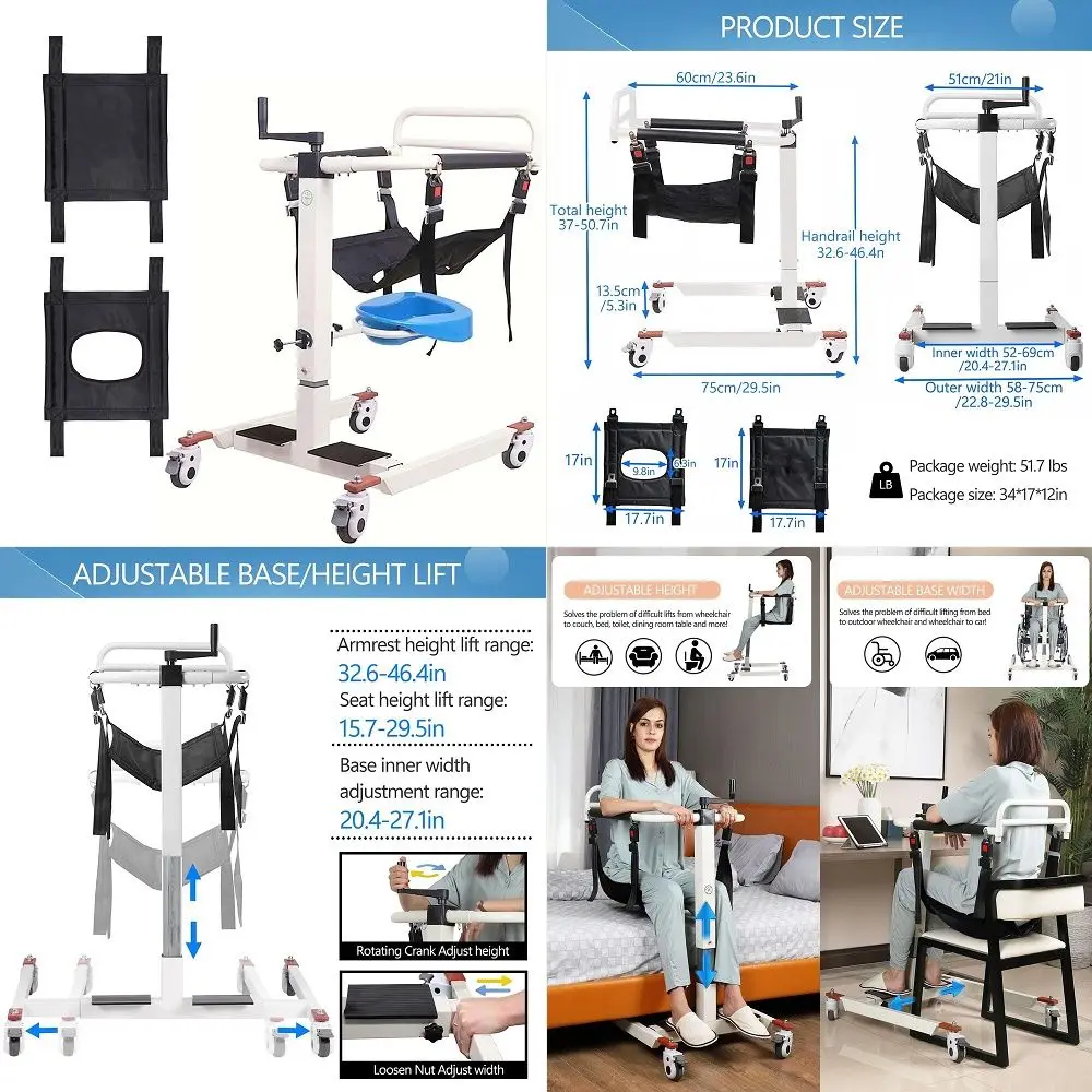 Lift Transfer Chair Portable Car Lift Aid for Elderly Disabled, Bedside Commode Transport Chair Basic Version Bedpan
Lift Transfer Chair Portable Car Lift Aid for Elderly Disabled, Bedside Commode Transport Chair Basic Version Bedpan