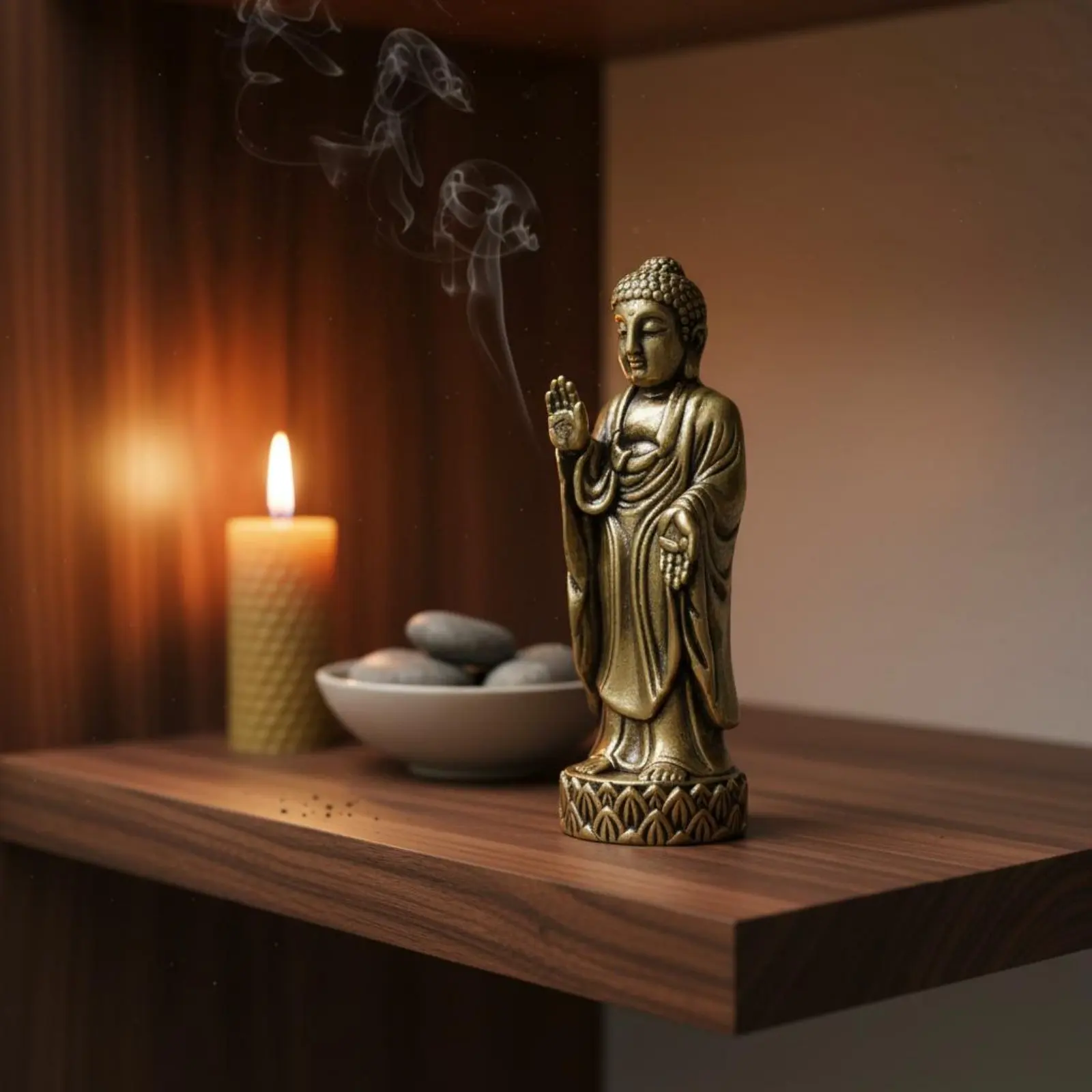 Brass Buddha Statue Vintage Finish Pocket Buddha Figurine Home Decoration Detailed Craftsmanship for Buddhists, Altar, Shelf
Brass Buddha Statue Vintage Finish Pocket Buddha Figurine Home Decoration Detailed Craftsmanship for Buddhists, Altar, Shelf
