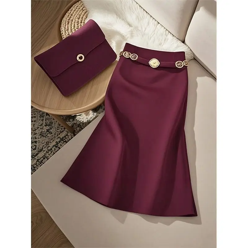 Women Spring Autumn Simplicity Office Lady Solid Color Skirt Ladies Fashion Temperament High Waist Appear Thin A-line Skirt
Women Spring Autumn Simplicity Office Lady Solid Color Skirt Ladies Fashion Temperament High Waist Appear Thin A-line Skirt