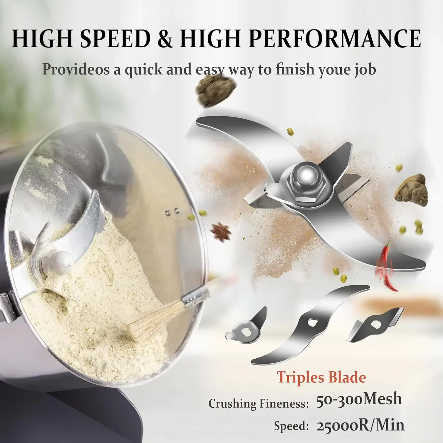 XMSJ.Grain Mill Grinder 2000g High Speed Food Grain Mill Stainless Steel Seeds Flour Nut Pill Wheat Corn Herbs Spices & Seasoni
XMSJ.Grain Mill Grinder 2000g High Speed Food Grain Mill Stainless Steel Seeds Flour Nut Pill Wheat Corn Herbs Spices & Seasoni