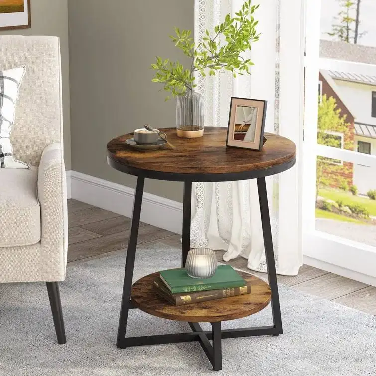 Hot Sales Exotic Two Layer Round Metal Coffee End Table Modern Luxury Wooden Sofa Side Center Table Antique European Style Wood
Hot Sales Exotic Two Layer Round Metal Coffee End Table Modern Luxury Wooden Sofa Side Center Table Antique European Style Wood