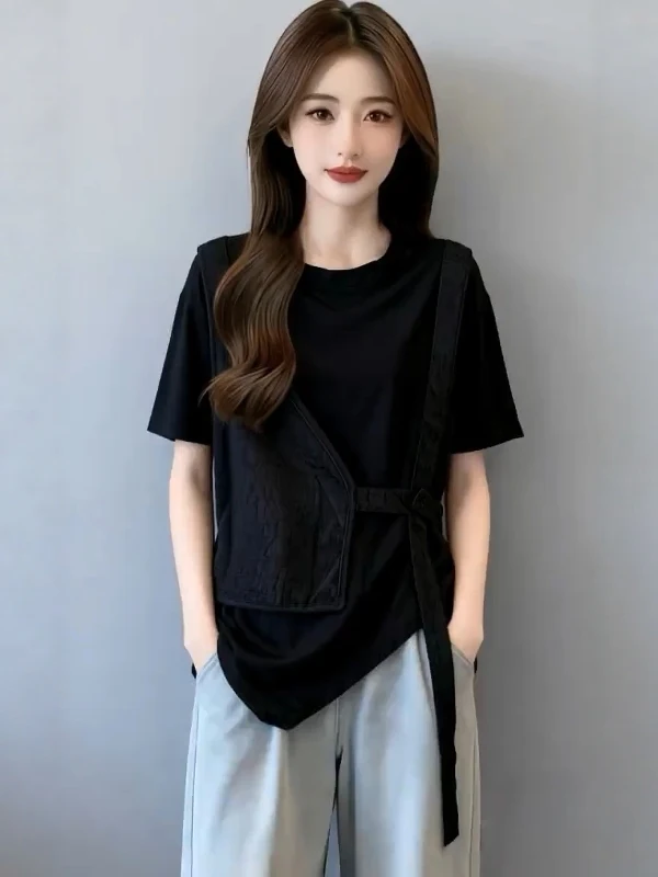 Summer Loose Women's T-shirt Short Sleeve Irregular Shoulder Fashionable plus Size Casual Comfortable Top for plus Size Women
Summer Loose Women's T-shirt Short Sleeve Irregular Shoulder Fashionable plus Size Casual Comfortable Top for plus Size Women