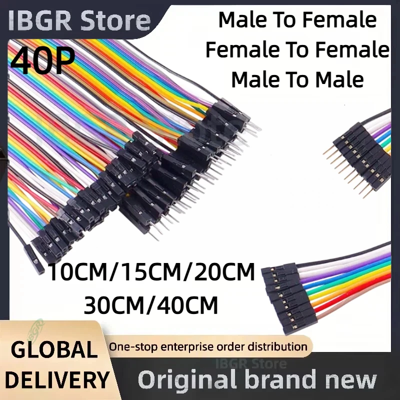 Dupont Wires 10cm 15cm 20cm 30cm 40cm Female To Female Long Jumper Wires Solderless 40P Suitable for Arduino Breadboard DIY kit
Dupont Wires 10cm 15cm 20cm 30cm 40cm Female To Female Long Jumper Wires Solderless 40P Suitable for Arduino Breadboard DIY kit