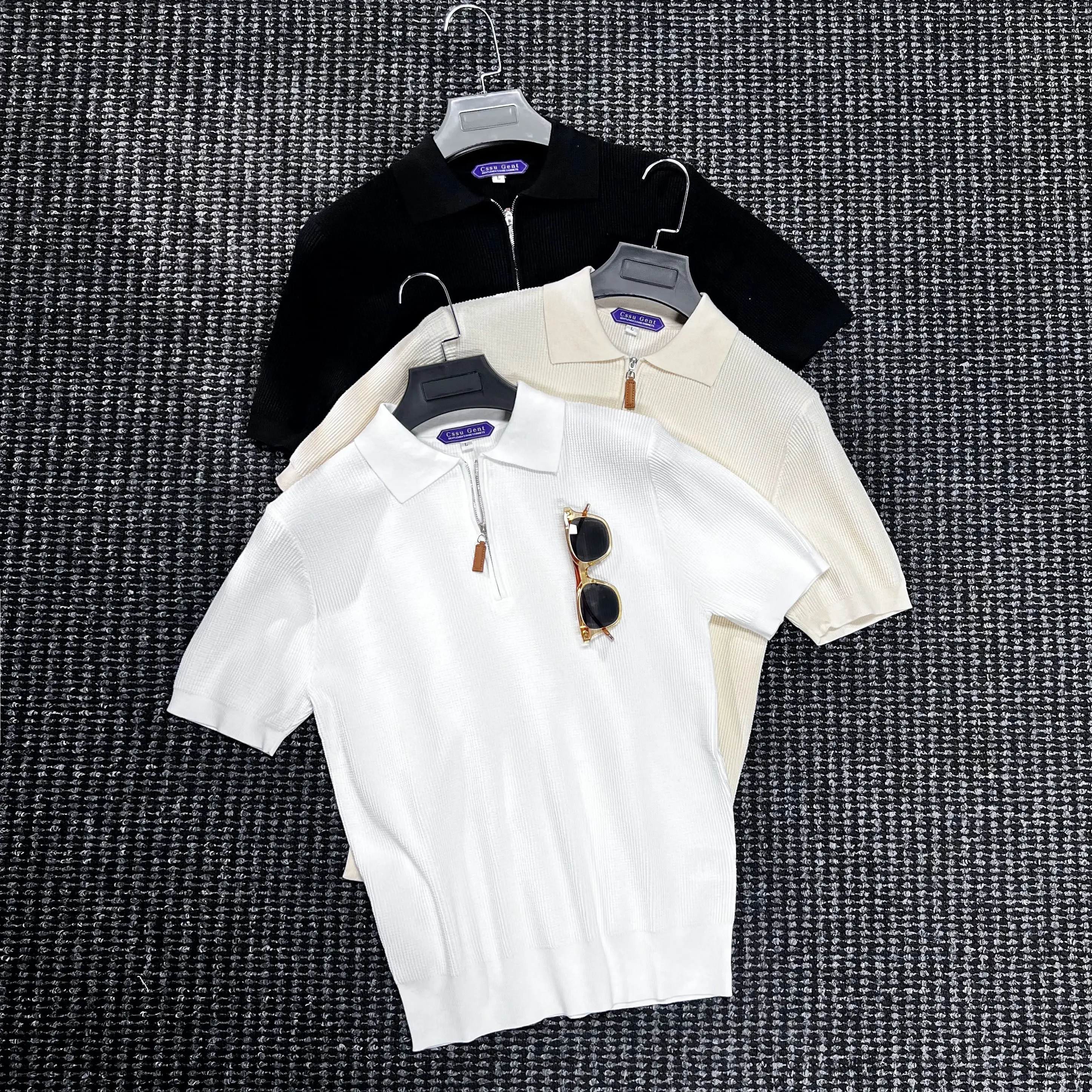 High luxury cotton knitted polo shirt design aesthetics old money short sleeves
High luxury cotton knitted polo shirt design aesthetics old money short sleeves