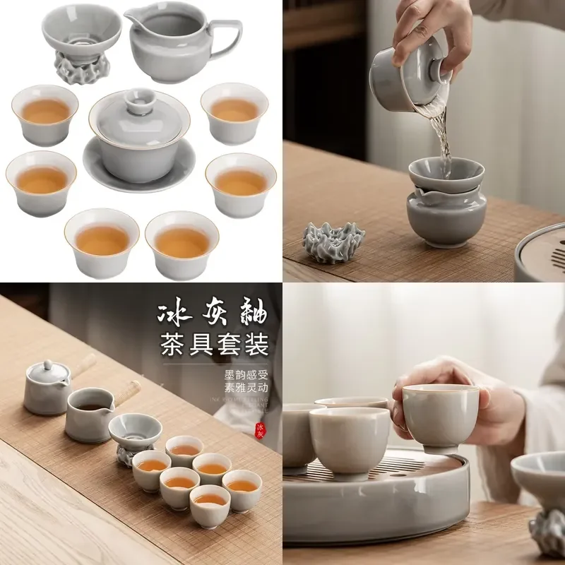 【CHIMU HOME】 Japanese Style Ice Gray Smoky Gray Glaze Teaware Set for Teapot Cover and Teacup Light Kung Fu
【CHIMU HOME】 Japanese Style Ice Gray Smoky Gray Glaze Teaware Set for Teapot Cover and Teacup Light Kung Fu