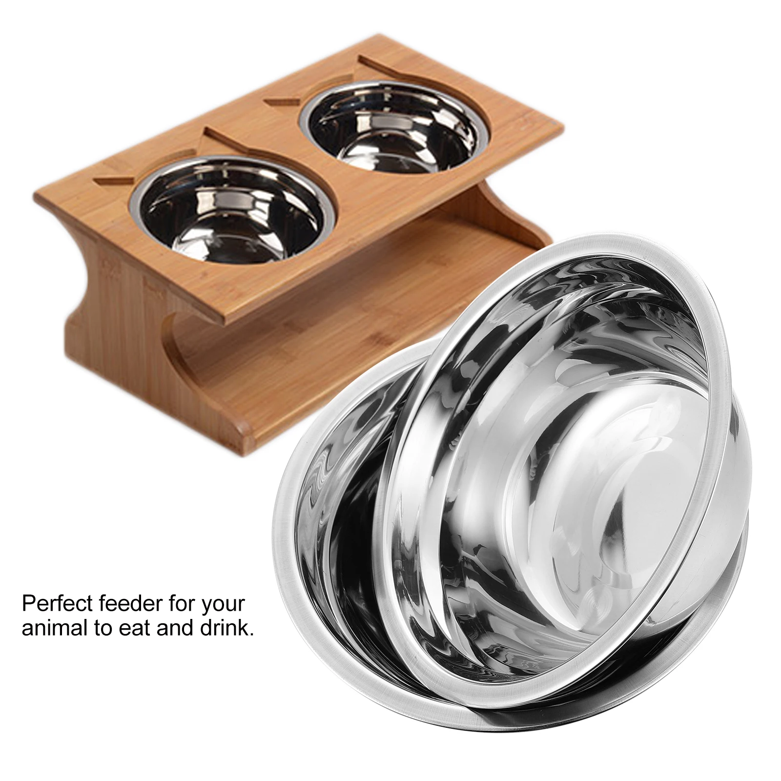 2 Pcs Stainless Steel Bowl Dog Feeder Food Pet Feeding Drinking Cat Water Professional 
2 Pcs Stainless Steel Bowl Dog Feeder Food Pet Feeding Drinking Cat Water Professional