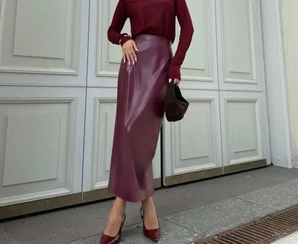 Ankela Red Rear Split Hip Skirt, New Leather Skirt, High-End Slim Fit Pu Half Skirt
Ankela Red Rear Split Hip Skirt, New Leather Skirt, High-End Slim Fit Pu Half Skirt