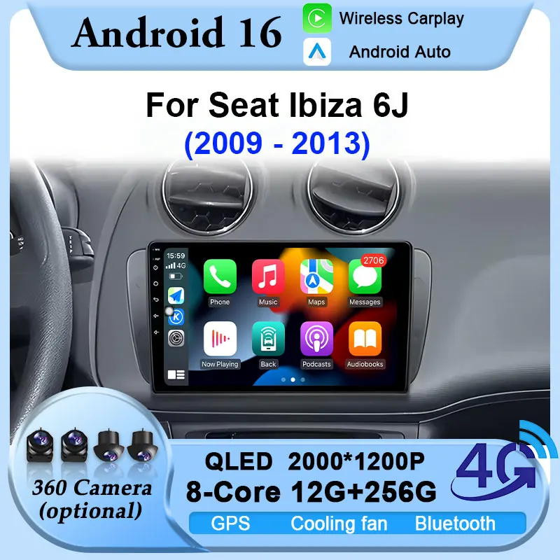 Car Radio For Seat Ibiza 6J 2009-2013 Multimedia GPS Navigation Player DSP Stereo Android 16 Auto Wireless Carplay No 2 Din wifi
Car Radio For Seat Ibiza 6J 2009-2013 Multimedia GPS Navigation Player DSP Stereo Android 16 Auto Wireless Carplay No 2 Din wifi
