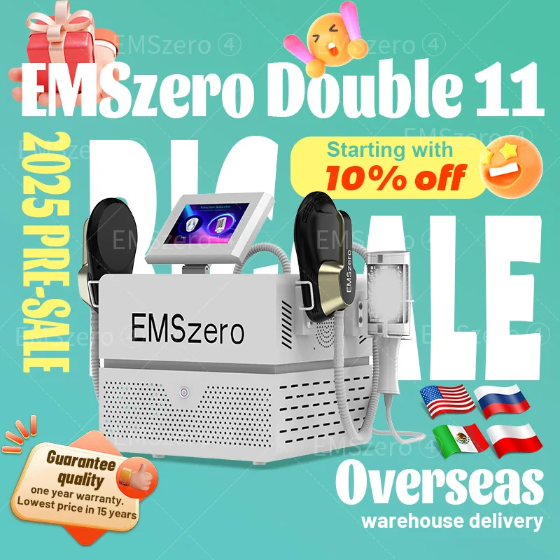 2024 Portable Double 11 Emszero 6500W RF Body Muscle Stimulation Upgraded with Roller New Carving Machine 5-Handle Home Applianc
2024 Portable Double 11 Emszero 6500W RF Body Muscle Stimulation Upgraded with Roller New Carving Machine 5-Handle Home Applianc