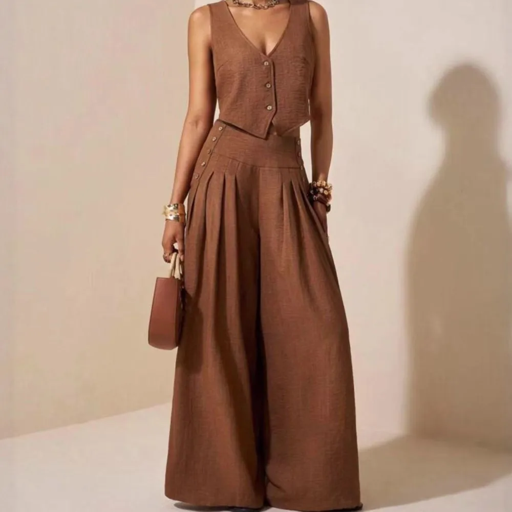 Commuting Women's Matching Sets Two Piece Outfit 2 Pieces Set For Woman Temperament Business Solid Color Loose Wide Legs Trouser
Commuting Women's Matching Sets Two Piece Outfit 2 Pieces Set For Woman Temperament Business Solid Color Loose Wide Legs Trouser