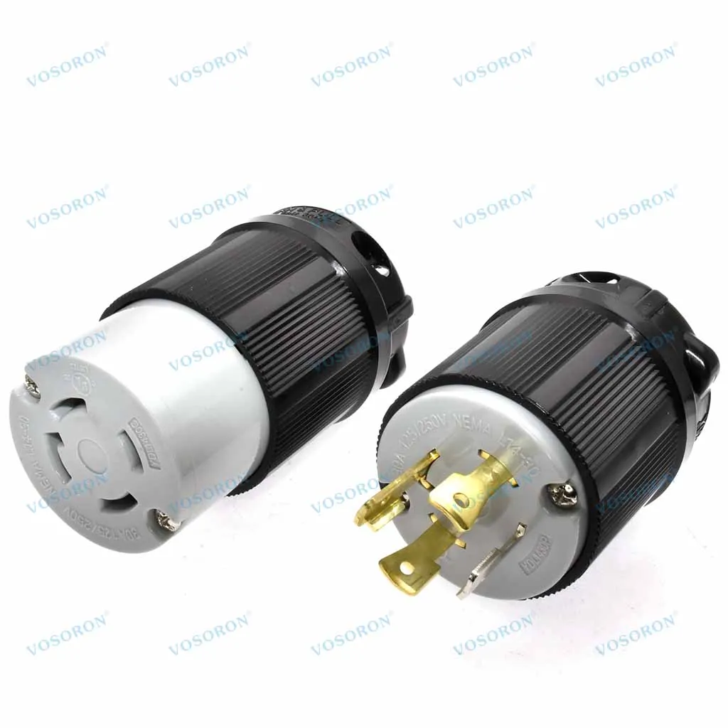 NEMA L14-30C & L14-30P Twist Locking Plug and Connector,Generator Locking Plug Adapter 30 Amp 125/250V, UL Listed
NEMA L14-30C & L14-30P Twist Locking Plug and Connector,Generator Locking Plug Adapter 30 Amp 125/250V, UL Listed
