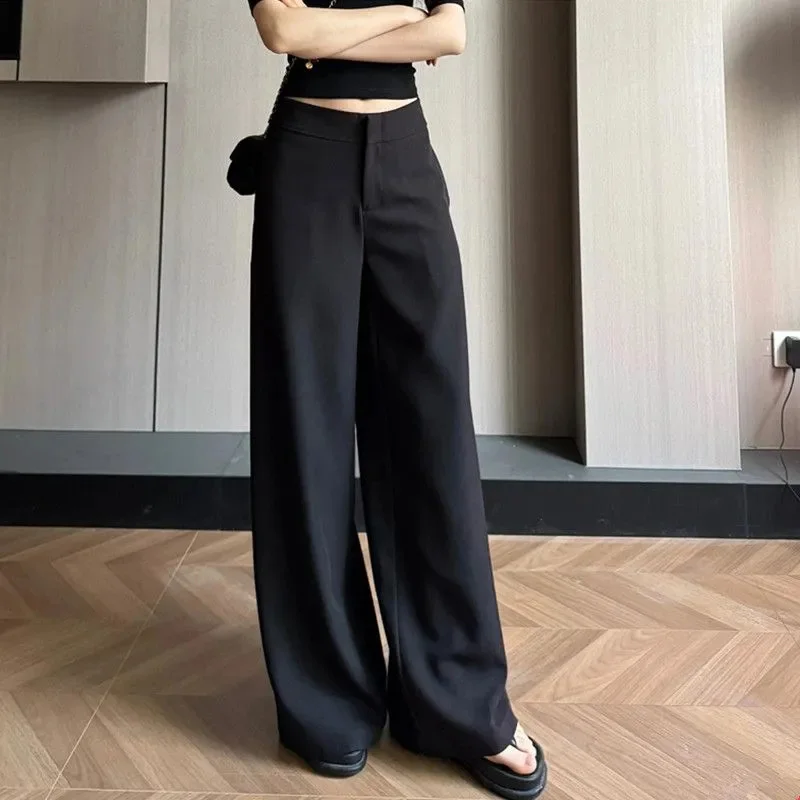 Vintage Casual Women Pants Korean Fashion Chic Loose Straight Trouser Summer New Harajuku All Match Office Ladies Wide Leg Pants
Vintage Casual Women Pants Korean Fashion Chic Loose Straight Trouser Summer New Harajuku All Match Office Ladies Wide Leg Pants