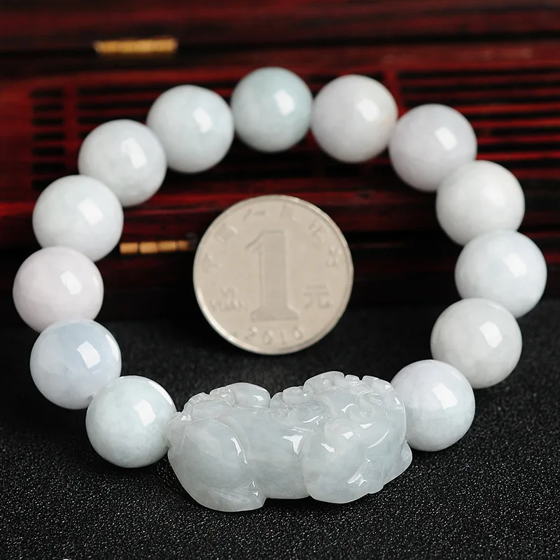 Burmese Jadeite Pixiu Bracelet Jade Round Beads Men and Women
Burmese Jadeite Pixiu Bracelet Jade Round Beads Men and Women