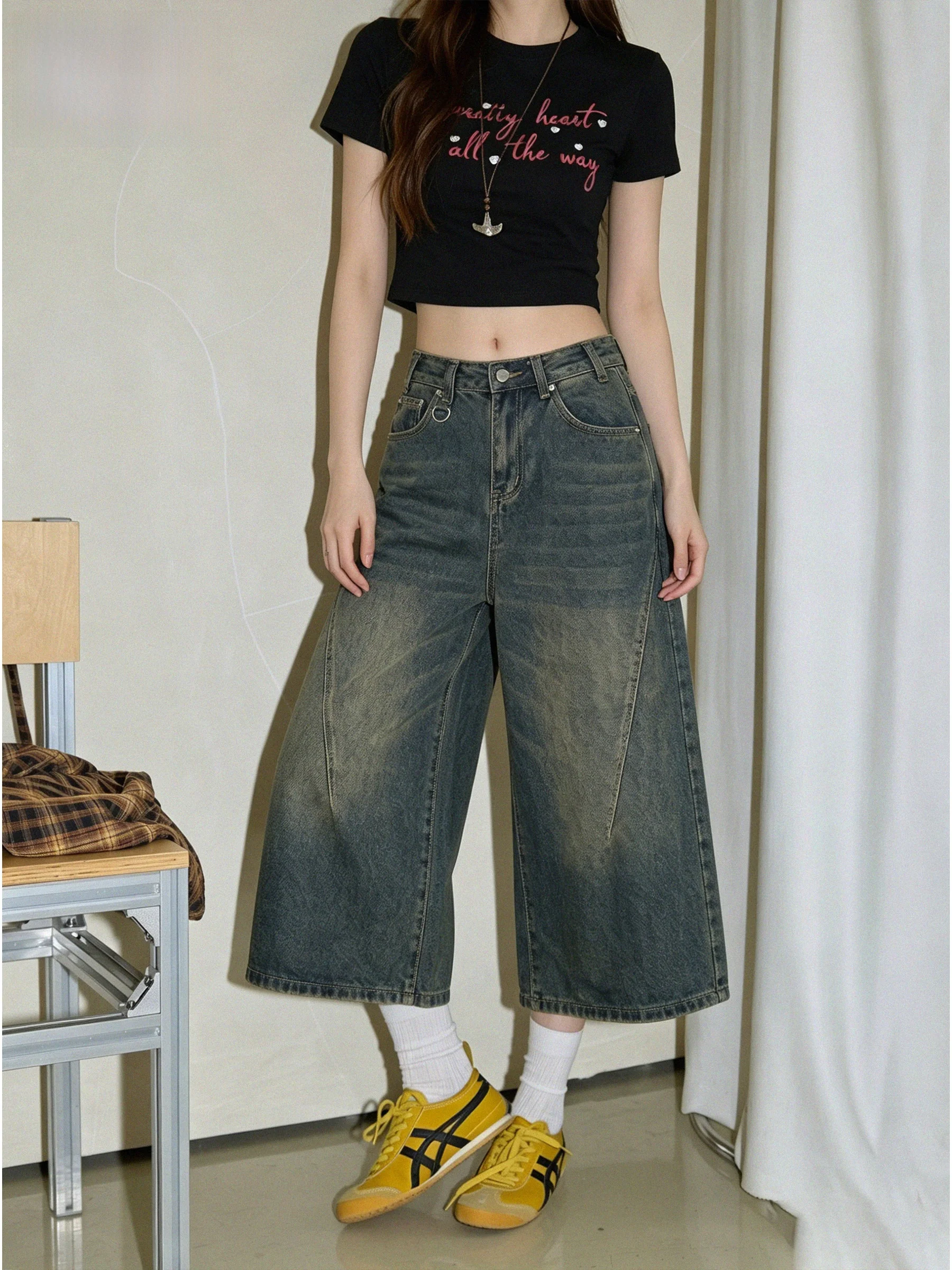 High Waist Wide Leg Seven-Foot Denim Jeans Women's Retro Blue Loose Slimming Lazy Drape Straight Leg Pants Summer Casual
High Waist Wide Leg Seven-Foot Denim Jeans Women's Retro Blue Loose Slimming Lazy Drape Straight Leg Pants Summer Casual