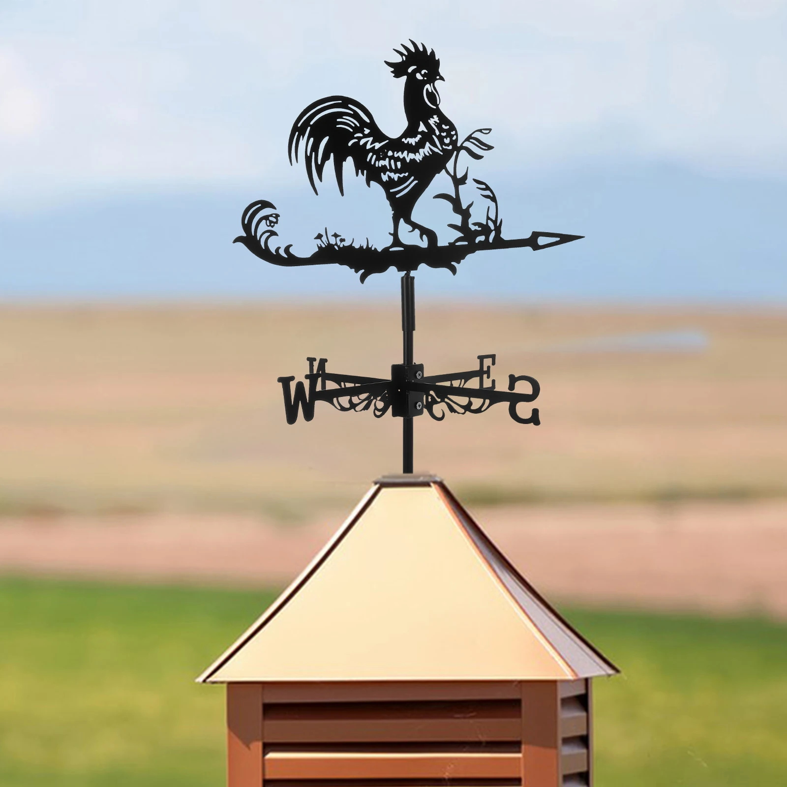 Garden Weather Vane Wrought Iron Rooster Decorative nament Wind Direction Indicator for Roof Shed Yard Lawn Pavilion
Garden Weather Vane Wrought Iron Rooster Decorative nament Wind Direction Indicator for Roof Shed Yard Lawn Pavilion