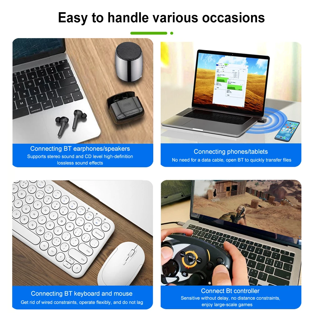 USB Bluetooth-Compatible 5.4 Adapter 150m Wireless Dongle Adapter Driver Free Supports Windows 11/10/8.1/7 for PC
USB Bluetooth-Compatible 5.4 Adapter 150m Wireless Dongle Adapter Driver Free Supports Windows 11/10/8.1/7 for PC