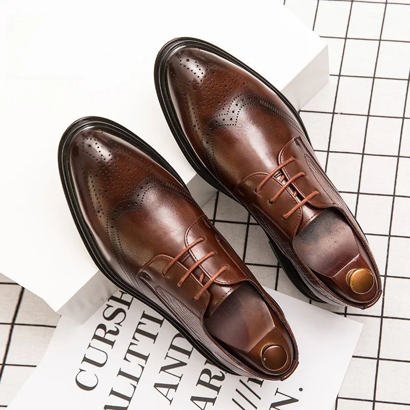 Men's Breathable Casual Leather Shoes Heightening Wedding Suit Business Match All-Season Brown Color Comfortable Slip-On
Men's Breathable Casual Leather Shoes Heightening Wedding Suit Business Match All-Season Brown Color Comfortable Slip-On