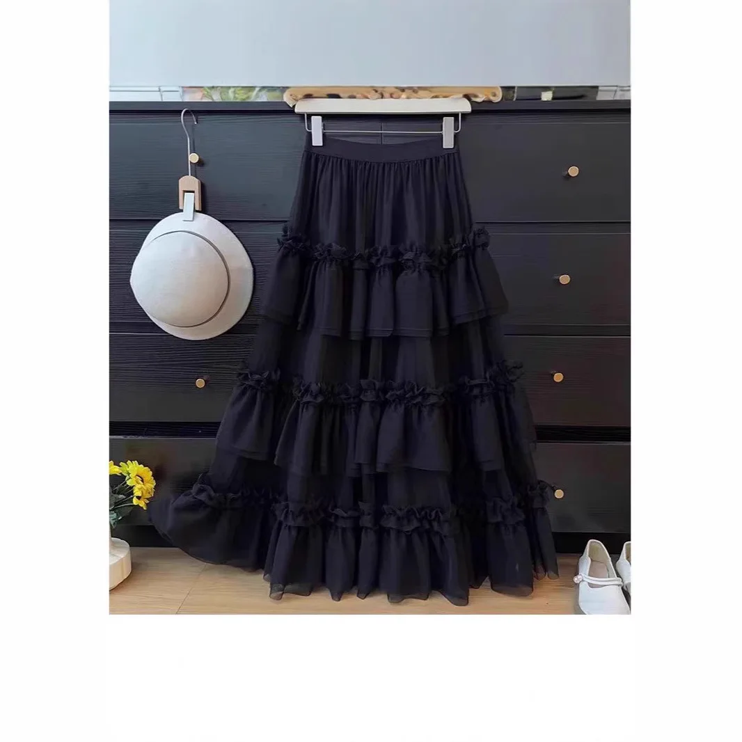 Chic Lace A-Line Skirt Women's 2025 New Hanging Sense Cake Skirt High Waist Mesh Fairy Long Skirt Sweet Style PVC Fabric
Chic Lace A-Line Skirt Women's 2025 New Hanging Sense Cake Skirt High Waist Mesh Fairy Long Skirt Sweet Style PVC Fabric